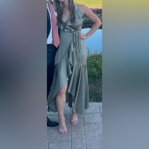 Shona Joy Luxe Ruffle Trim Wrap Gown